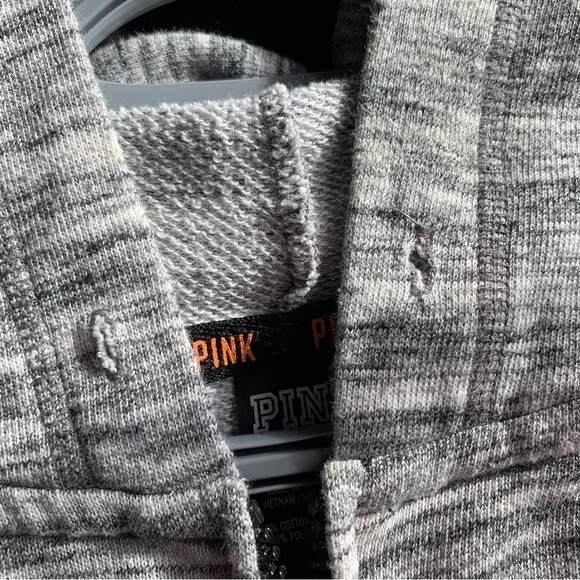 PINK Victoria's Secret Grey Zip Hoodie Size XS - Picture 5 of 7